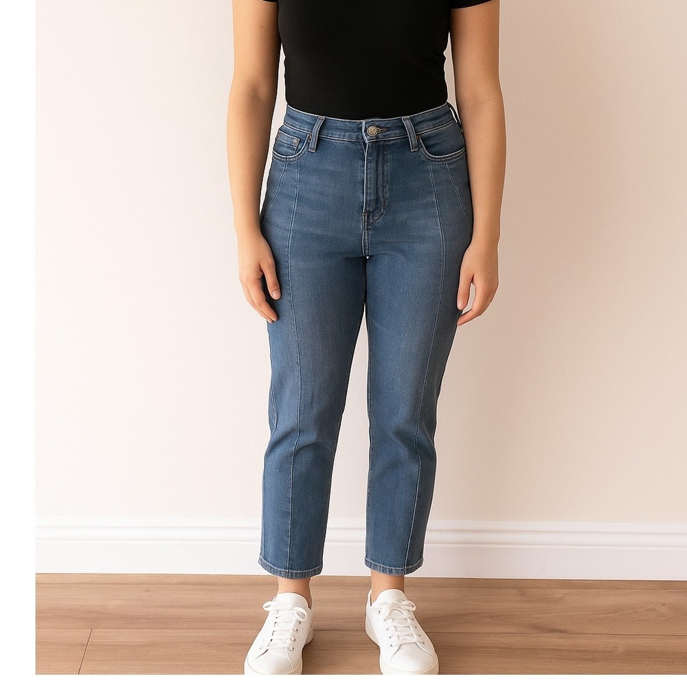 Sanctuary Denim Women's Size 28 Blue High Rise Modern Cropped Straight Leg